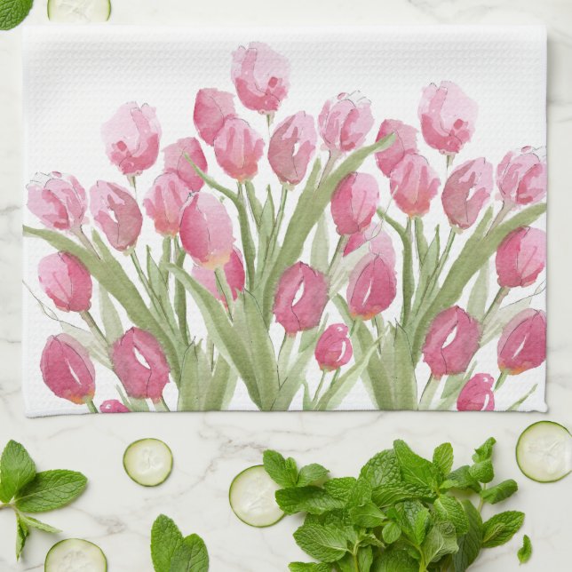 Tulips Kitchen Towel (Folded)