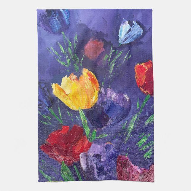 Tulips kitchen towel_Alaska Tea Towel (Vertical)