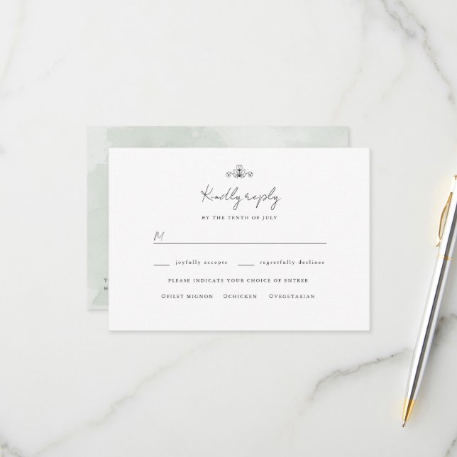 Tulips logotype wedding rsvp card (Front/Back In Situ)