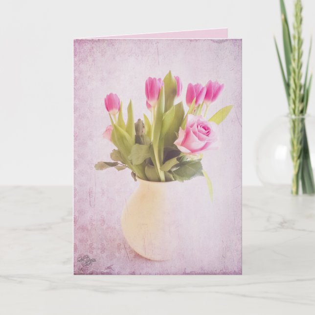 Tulips n Roses Greeting Card (Front)