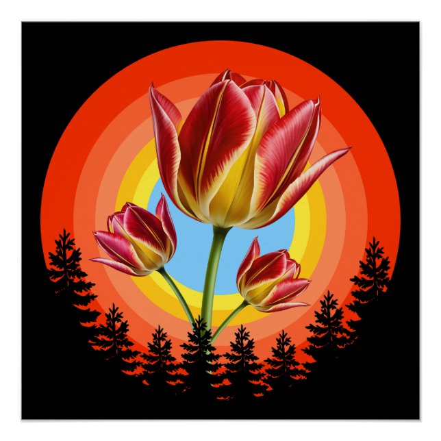 tulips nature botanical plant  poster (Front)
