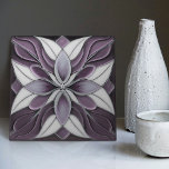 Tulips on Lavender Art Nouveau Purple Tile<br><div class="desc">Welcome to CreaTile! Here you will find handmade tile designs that I have personally crafted and vintage ceramic and porcelain clay tiles, whether stained or natural. I love to design tile and ceramic products, hoping to give you a way to transform your home into something you enjoy visiting again and...</div>