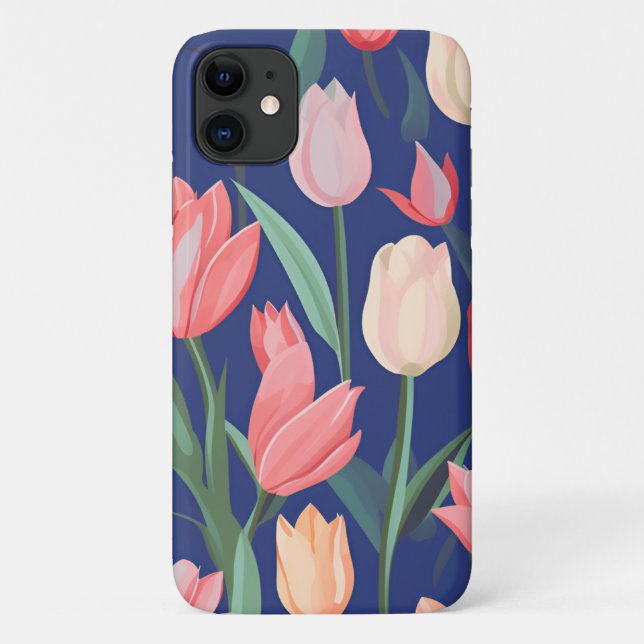 Tulips pattern. Case-Mate iPhone case (Back)