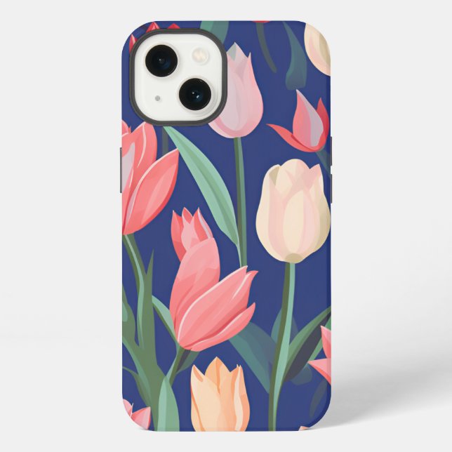 Tulips pattern. iPhone case (Back)