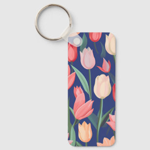 Tulips pattern. key ring