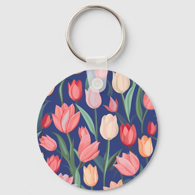 Tulips pattern. key ring (Front)