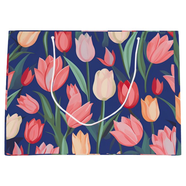 Tulips pattern. large gift bag (Front)