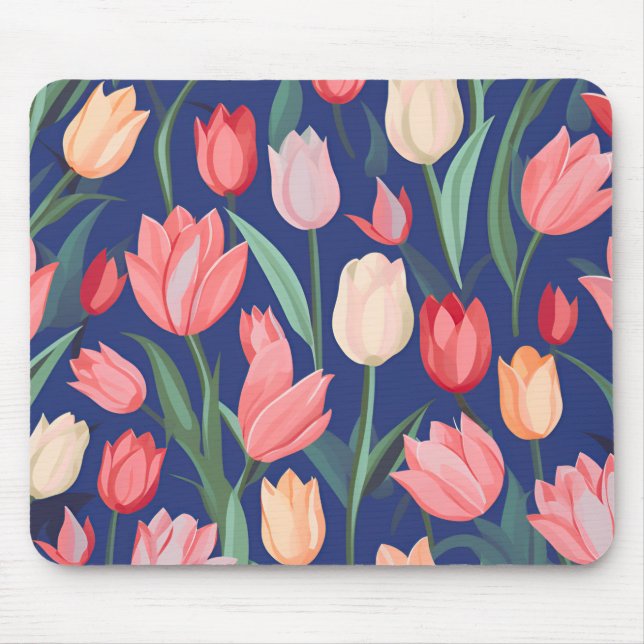 Tulips pattern  mouse pad (Front)