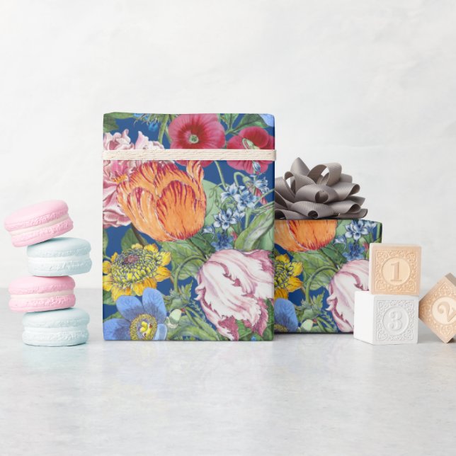 Tulips Peony Spring Flower Garden Wrapping Paper (Baby Shower)