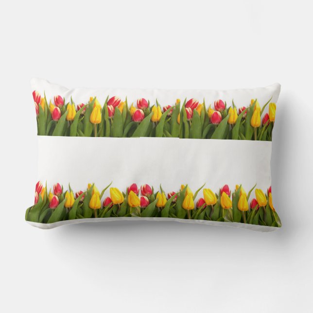 ****TULIPS PILLOW**** WITH YELLOW BACK LUMBAR CUSHION (Front)