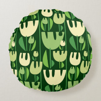 Tulips Scandinavian Style Pattern Round Cushion