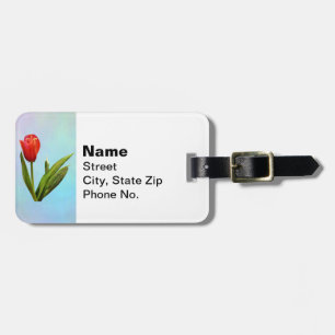 Tulips - Single Red Tulip Luggage Tag