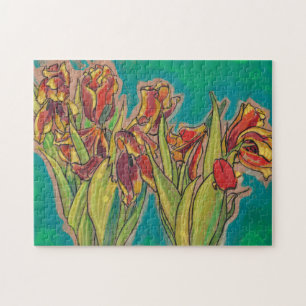 Tulips Sketch Blooming Spring Flowers Floral Art Jigsaw Puzzle