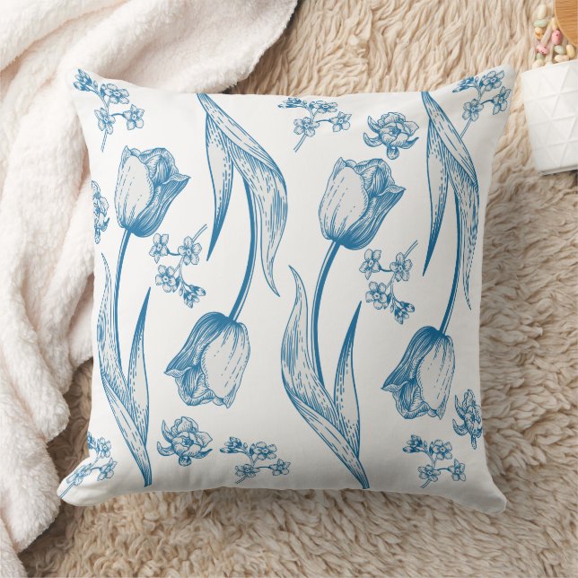 Tulips Throw Pillow (Blanket)