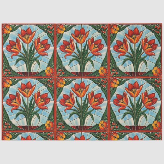 Tulips Trendy Beautiful Collection Tissue Paper (Front)