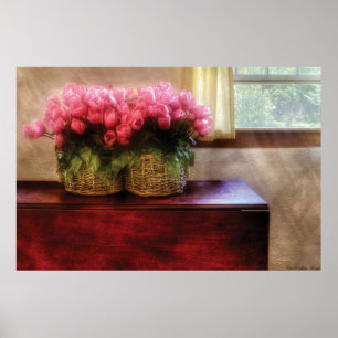 Tulips - Tulips by a Window Poster