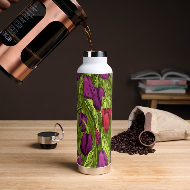 Tulips Water Bottle (Coffee)