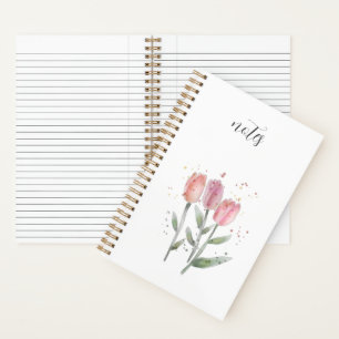 Tulips Watercolor Spiral Notebook