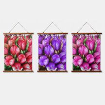 Tulips Wood Topped Wall Tapestry