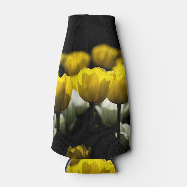 Tulips Yellow And White Bottle Cooler (Front)
