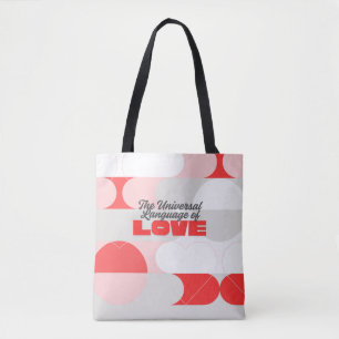 TULOL Red Pink White Tote Bag