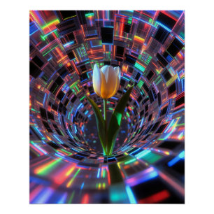 Tulpe in prismatischem Vortex Tunnel Poster
