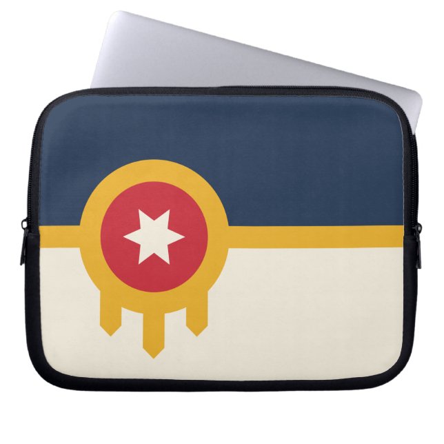 Tulsa City Flag Laptop Sleeve (Front)
