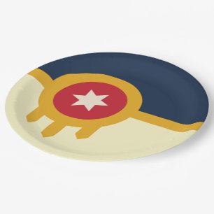 Tulsa city flag paper plate