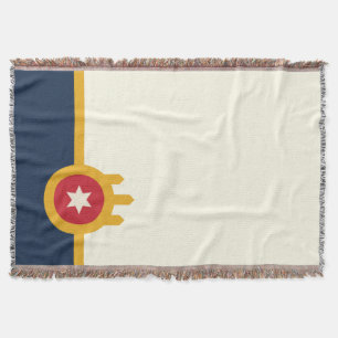 Tulsa city flag throw blanket