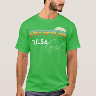 Tulsa Girl Retro Sunset City Skyline Souvenir T-Shirt