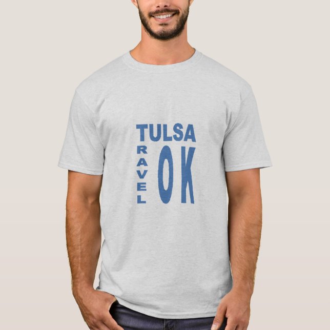 TULSA Gray T-shirt OKLAHOMA TRAVEL (Front)