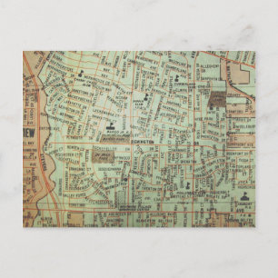 Tulsa, OK Vintage Map Postcard
