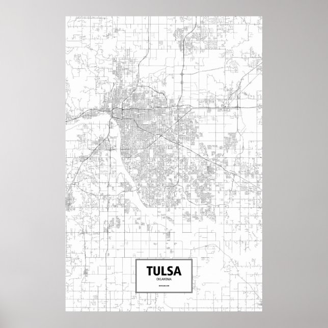 Tulsa, Oklahoma (black on white) Poster (Front)
