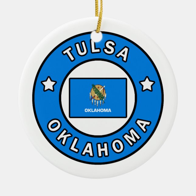 Tulsa Oklahoma Ceramic Tree Decoration (Front)