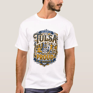 Tulsa Oklahoma Golden Driller Oil Derrick Skyline T-Shirt