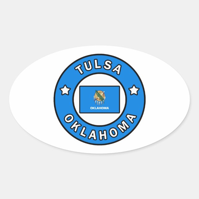 Tulsa Oklahoma Oval Sticker (Front)
