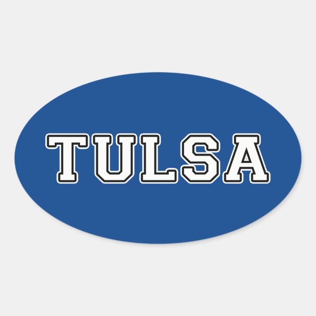 Tulsa Oklahoma Oval Sticker (Front)