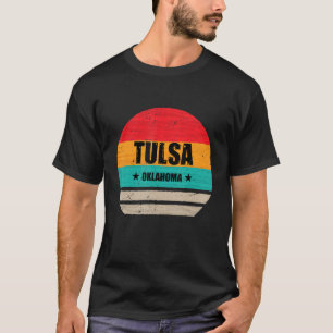 Tulsa Oklahoma Retro Vintage Sunset Us State Tulsa T-Shirt