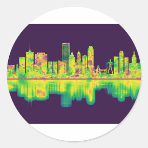 Tulsa Oklahoma Skyline Classic Round Sticker