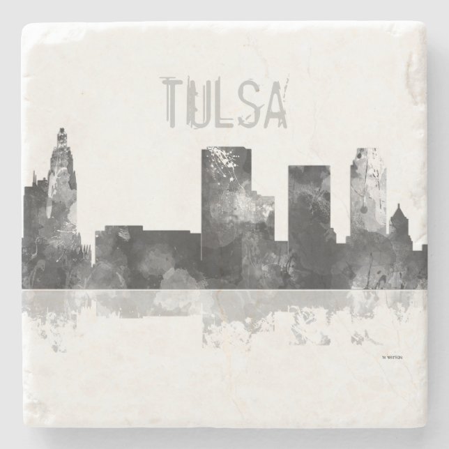 TULSA, OKLAHOMA SKYLINE STONE COASTER (Front)