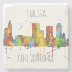 TULSA, OKLAHOMA SKYLINE STONE COASTER