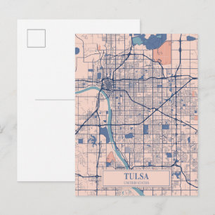 Tulsa oklahoma USA Breezy City Map Travel Postcard