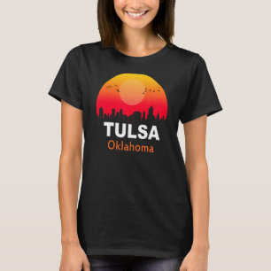 Tulsa Oklahoma Vintage Sunset Retro City State USA T-Shirt
