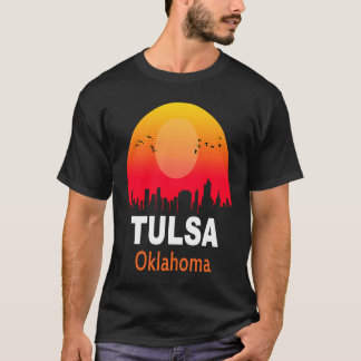 Tulsa Oklahoma Vintage Sunset Retro City State USA T-Shirt
