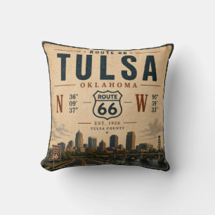 Tulsa Route 66 Skyline Retreat Cushion