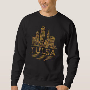 Tulsa Skyline   Art Deco Line Art City Design Sweatshirt