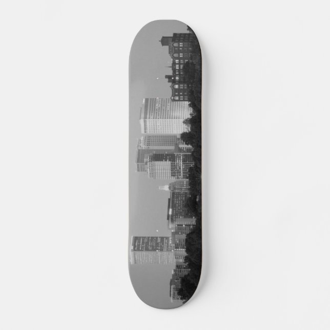 Tulsa Skyline B&W Skateboard Deck (Front)