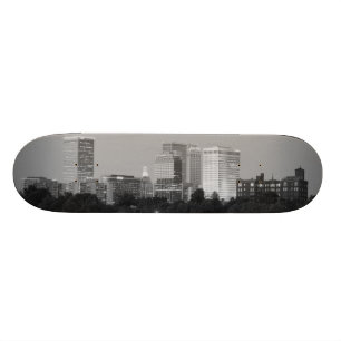 Tulsa Skyline B&W Skateboard Deck