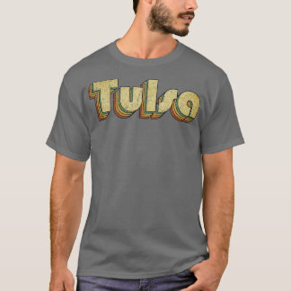 Tulsa Vintage Rainbow Typography Style 70s T-Shirt