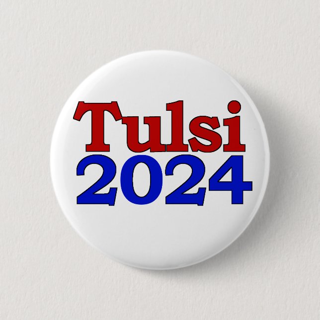 Tulsi 2024 6 cm round badge (Front)